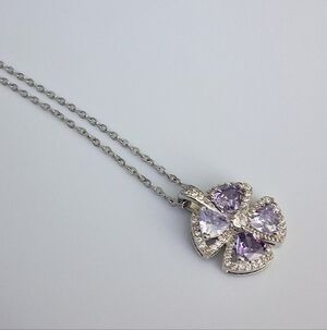 Cute Purple & Silver Necklace
